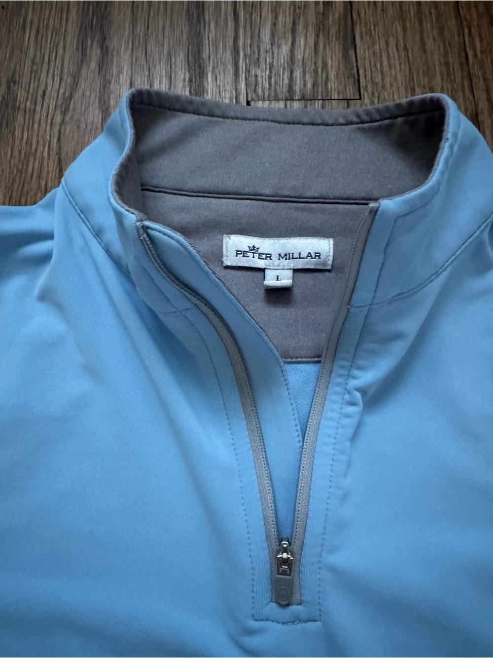 Peter Millar Boys Light Blue Quarter-Zip Sweater, golf pullover, youth large